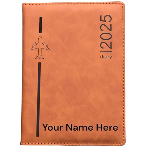 FLYSPACE Customized 2025 Diary With Name | New Year Diary 2025 with with Dates, 80 GSM Pages PU Leather Finish Hard Bound A5 Size Notebook Diary Green-Black Colour